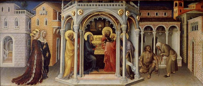 baby Jesus in the temple frambares, Gentile da Fabriano